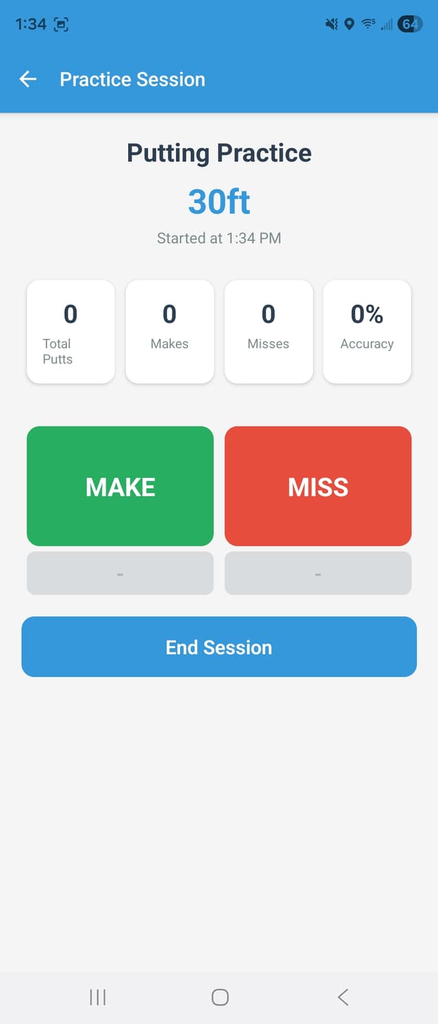 Practice Session Screen